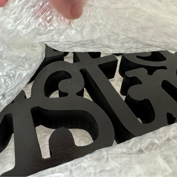 Wooden Script Merry Christmas sign in black shabby chic - Picture 5 of 12